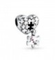Bling Jewelry Autism Awarness Puzzle Dangling Heart Shaped Bead Charm .925 Sterling Silver - CT11G09SDER