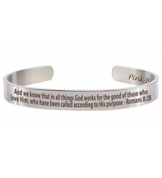 Pink Box 8mm Solid Stainless Steel Holy Scripture Cuff - CS183N5HA28