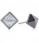 Nicole Miller Asymmetrical Pyramid Stud Earrings - Black - CJ17YL0T4ZI