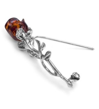 Amber Sterling Silver Classic Flower
