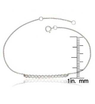 Sterling Silver Extension Bezel Set Bracelet in Women's Link Bracelets