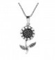Charming Spring Sunflower .925 Sterling Silver Pendant Necklace - CU12NU9G58W