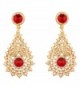 Touchstone Bollywood Rhinestone designer earrings - Red - CA17YX0YGD6