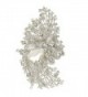 EVER FAITH 4.5 Inch Bridal Silver-Tone Flower Brooch Pendant Austrian Crystal Clear - CX11BGDO7NX