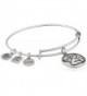 Alex and Ani Womens Charity by Design - Cherub Expandable Charm Bangle Bracelet - Rafaelian Silver - CY1225PPKDV
