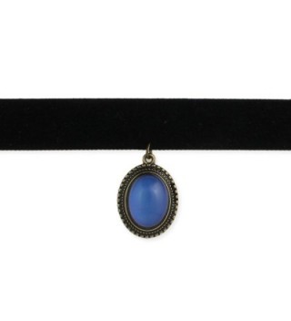 Classic Black Velvet Mood Choker Necklace - Retro 1990's Style - CC12LNT5CZ1