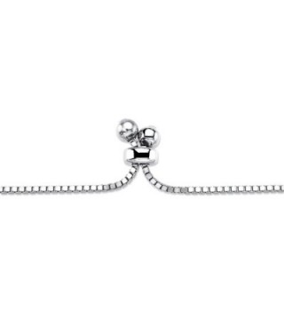 Zirconia Silvertone Adjustable Drawstring Bracelet