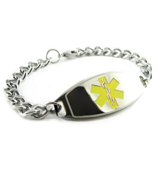 MyIDDr - Pre-Engraved & Customized Celiac Disease Medical ID Bracelet- Yellow - CE119I69G8B