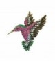 TTjewelry Beautiful Multi-color Hummingbird Rhinestone Crystal Bird Brooch Pin Gold Tone - CD12IQW2DI7
