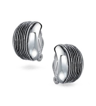 Bling Jewelry Rhodium Twisted Earrings