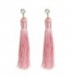 MELUOGE Perfect Long Drop Earrings Crystal Tassel Earring Bohemian Style Alloy Tassel Earrings - Pink - CE182KMWQ3M