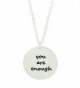 You Are Enough Silver Disc Necklace - C212MZF9SLS