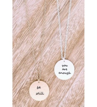 You Enough Silver Disc Necklace in Women's Pendants