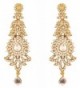 Touchstone Bollywood Rhinestone designer earrings - Gold - C917YXCHXN3