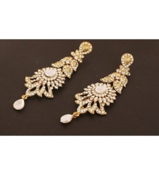 Touchstone Bollywood Rhinestone designer earrings in Women's Drop & Dangle Earrings