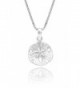 Sterling Silver Sand Dollar Necklace Pendant with 18" Box Chain - C112BYCC0B1