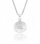 Sterling Silver Sand Dollar Necklace Pendant with 18" Box Chain - C112BYCC0B1