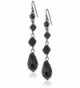 1928 Jewelry Linear Drop Earrings - Black - CL12MXCYBS7