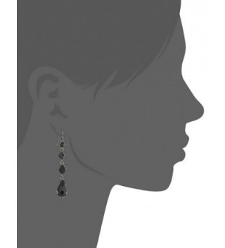 1928 Jewelry Black Tone Linear Earrings