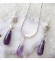Fashion Amethyst Teardrop Necklace & Earrings Sets - C111ROCQYXV