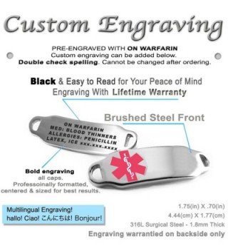 MyIDDr Pre Engraved Customizable Warfarin Bracelet