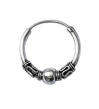 So Chic Jewels - 925 Sterling Silver 20 mm Celtic Knot & Ball Creole Hoop Earrings - CQ115KJADW7