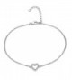 UK Sreema Elegant Heart Anklet With Micro Pave Aaa Zircon- Sterling Silver Anklet Adjustable - CL126H394JX
