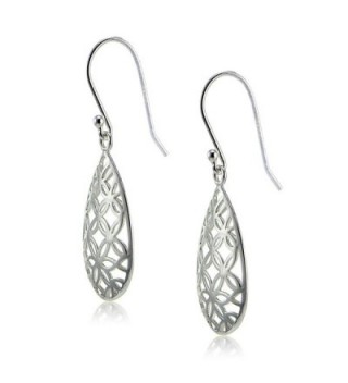 Sterling Silver Filigree Teardrop Earrings in Women's Drop & Dangle Earrings