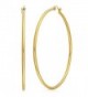 Gold-Tone Stainless Steel Big Hoop Earrings (2 inch Diameter) - CB183L7N5Y4