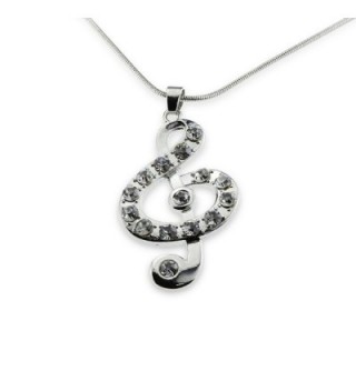 Silver Music Note Treble Clef Pendant Mood Necklace Jewelry Best Christmas Gift for Teen Girl Women - CO11R3HJ6IH