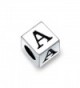 Bling Jewelry 925 Sterling Silver Block Letter A Initial Bead Charm - CV1156618UV