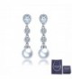 Pearl Dangle Earrings Wedding Rhinestone - C11862COH47