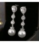 Pearl Dangle Earrings Wedding Rhinestone