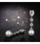 Pearl Dangle Earrings Wedding Rhinestone in Women's Drop & Dangle Earrings