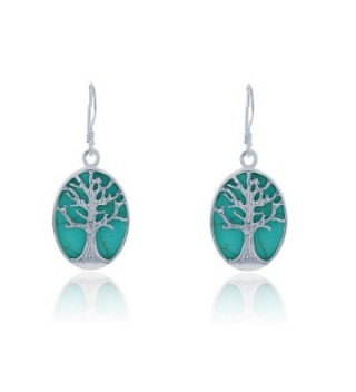 Sterling Silver Natural Turquoise Earrings - Turquoise - CK1297DGUAZ