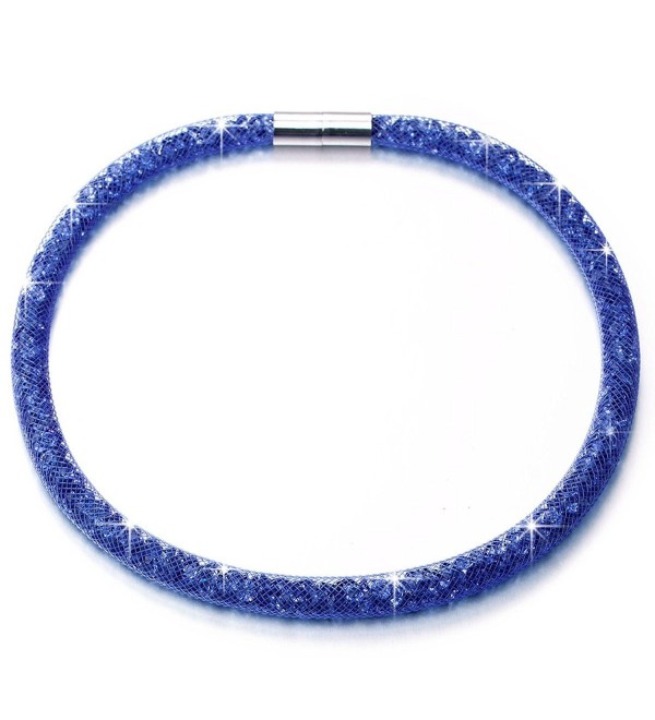 QIANSE "Wonderland" Endless Shine Austiran Preciosa Crystals Women's Bracelets with Magnet Clamp - Blue - CF121O5H2RP