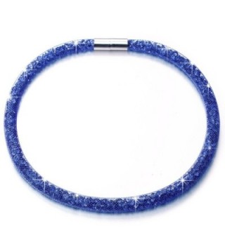 QIANSE "Wonderland" Endless Shine Austiran Preciosa Crystals Women's Bracelets with Magnet Clamp - Blue - CF121O5H2RP