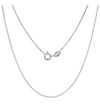 Sterling Silver Box Chain Necklace 0.8mm Very Thin Nickel Free Italy- Sizes 7 - 30 inch - sterling-silver - CJ111C7SXK1