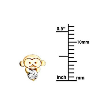 Yellow Monkey Earrings Screw BackBasekt