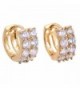 YAZILIND 18k Gold Plated Hollow Round Clear Cubic Zirconia Small Hoop Earrings - CF11METV8WV