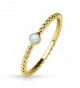 Synthetic Opal Gold Plated Braided Stackable Ring/Mid Ring - CW12K5DWTKH