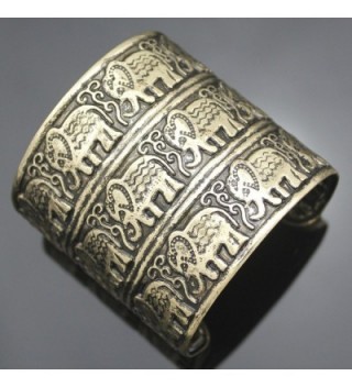 Fashion African Embossed Elephant Bracelet in Women's Cuff Bracelets