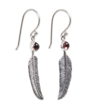 NOVICA Animal Sterling Earrings Feather in Women's Drop & Dangle Earrings