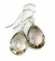 Sterling Silver Smoky Quartz Earrings Faceted Pear Smokey Teardrops Dangles - C811F4G4C6Z