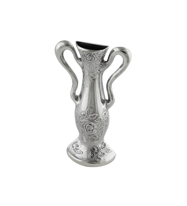 Sterling Silver Floral Pattern Flower Vase Lapel Pin with Handles - CP17Y4X88QU