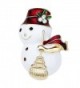 LY8 Christmas Brooch Pin for Women Girls Gold Tone Crystal Enamel Snowman Brooch - CT18597SMD5