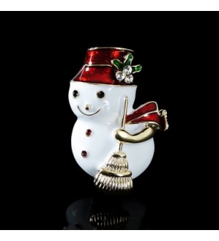 LY8 Christmas Brooch Crystal Snowman