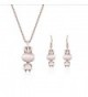Yonteia Jewelry Set Rose Gold rabbit Pendant Necklace and Earrings Valentine's Day Gifts For Women - CI187KEYTKL