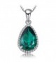 JewelryPalace Pear 3.7ct Simulated Green Nano Russian Emerald Pendant Necklace 925 Sterling Silver 18 Inches - C112GOONUH7