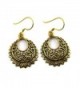 Bronze Filigree Earrings Flower Vine Drop Dangle Fish Hook Vintage Thailand Jewelry - C412DTUHNC7